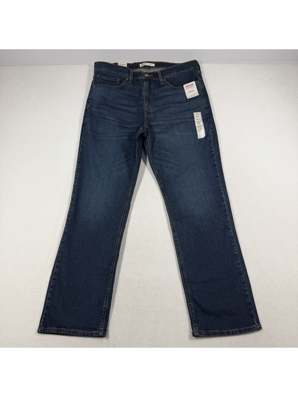 Signature by Levi Strauss Mens Athletic Fit Flex Jeans Blue 36x32 NWT